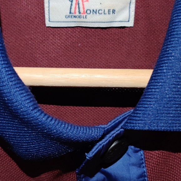 Moncler Grenoble polo wine and royal blue - Picture 3 of 7